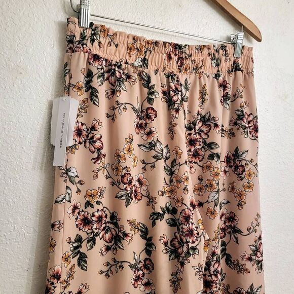 NWT Joe B Pink Floral Wide Leg Resortwear  Pants: Lg: Spring Flowy Effortless - Picture 5 of 5